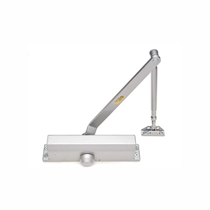Silver Lightweight Commercial Door Closer Size 4 W/Fitting Template - Regular Top Jamb Or Parallel Installation Door Closer