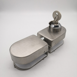 Factory Supply Frameless Single Side Glass Door Center Lock with Key for Double Glass Door