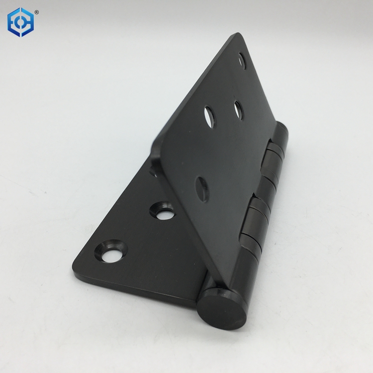 4 Inch Matte Black And Gun Black Stainless Steel Door Hinges Radius Corners