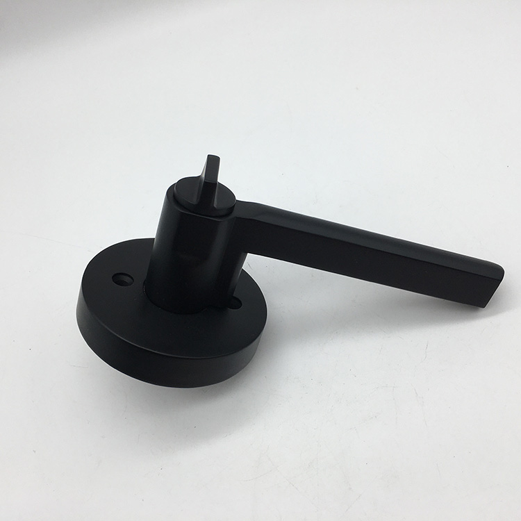  Basics Contemporary Door Lever with Lock Privacy Matte Black