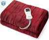  Heated Blanket Electric Throw Red 50" X 60" Flannel Fast Heating Blanket,6 Heat Settings 9 Hour Auto Shut Off,Home Office Use Machine Washable