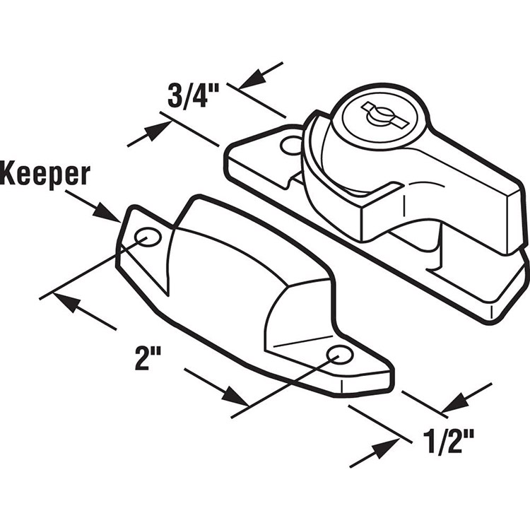 Defender Security Heavy Duty Wood Window Keyed Sash Lock Brass Plated
