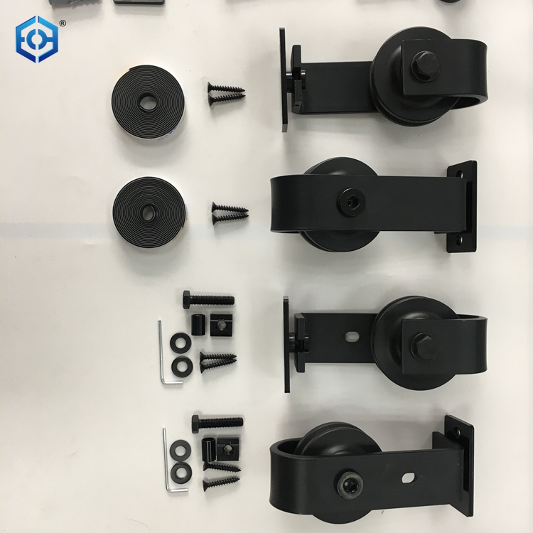 Bifold Sliding Barn Door Hardware Black Flat Track Top Mount Roller Buy bifold barn door