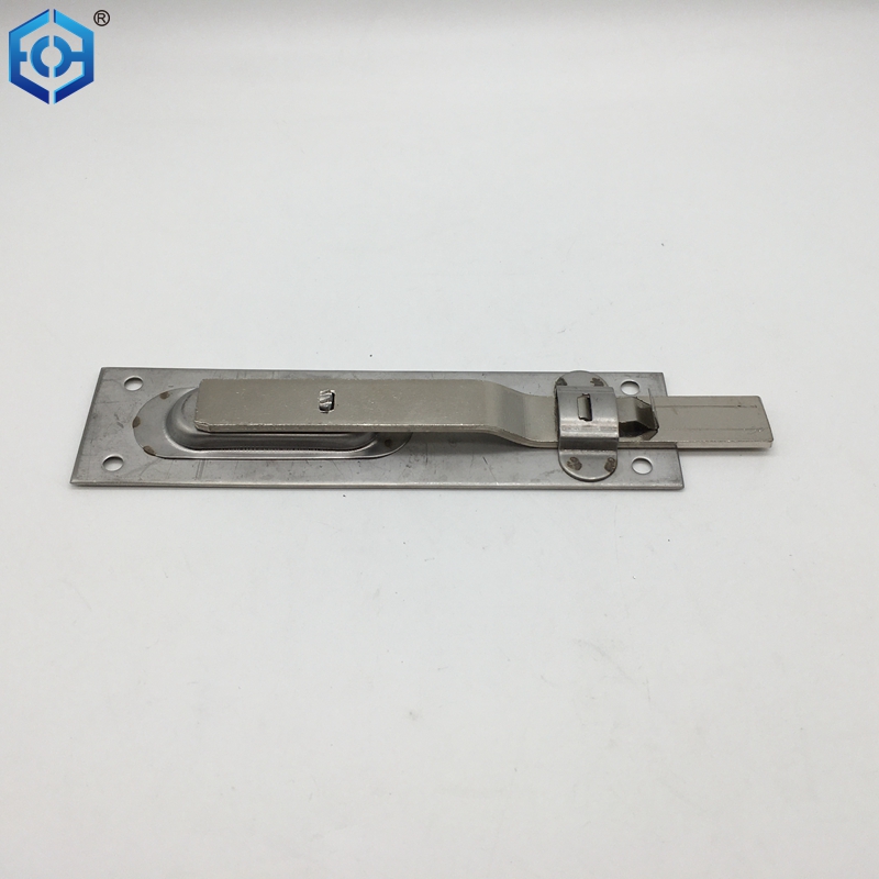Stainless Steel Latch Sliding Door Lock Surface Mounted Slide Bolt For