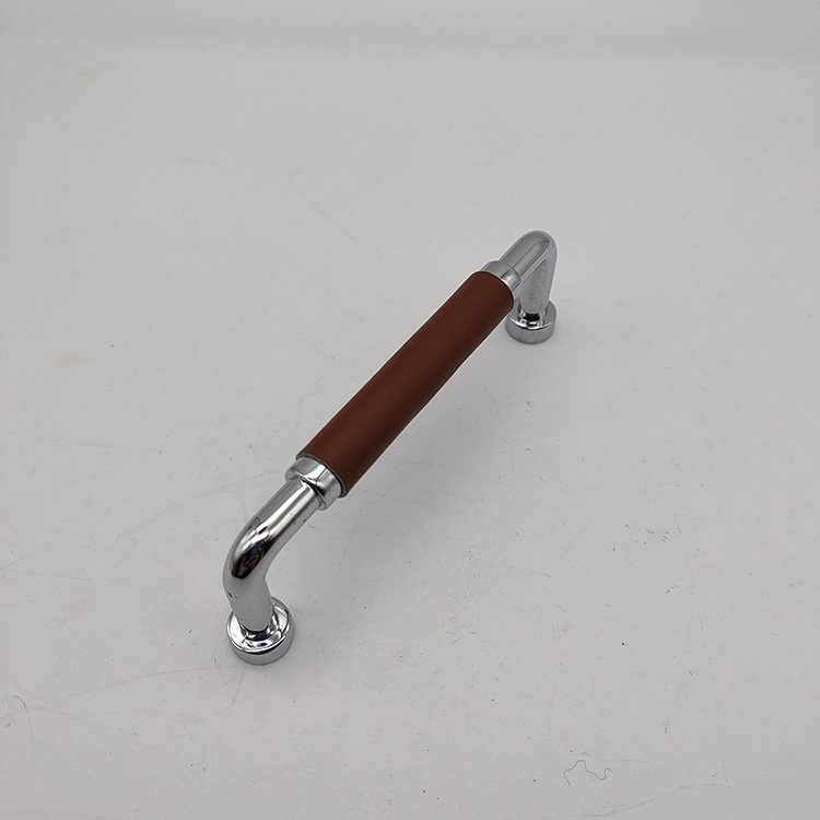 Kitchen Equipment Zinc Alloy And Leather Furniture Handles