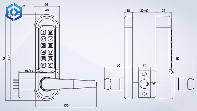 Zinc Alloy Lockey Digital Door Lock Reset Code Combination Push Button Mechanical Code Lock