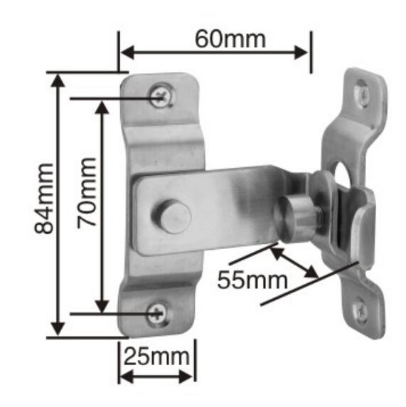 Big Size 90 Degree Stainless Steel Slide Bolt Door Safety Guard Latch