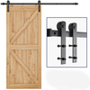 6.6 Ft Country Classic I Shape Interior Wood Sliding Barn Door Hardware Manufacturers 