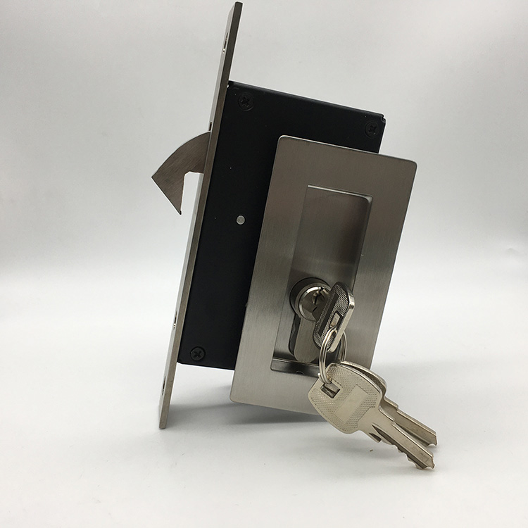Sliding Door Lock with Hook Factory Concealed Recessed Square Sliding Door Lock Flush Invisible Wooden Hidden Door Pull Handle