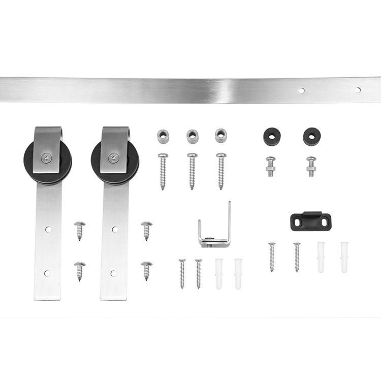 Satin Nickel Stainless Steel Mini Sliding Barn Door Hardware for