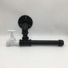 Industrial Rustic Style Wall Mounted Black Iron Pipe Toilet Paper Roller Holder Rail Bathroom Tap Decor Tool