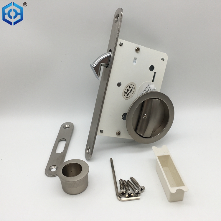 Mortise Lock Sliding Door Lock with Compass Bathroom WC For Sliding Wooden Doors