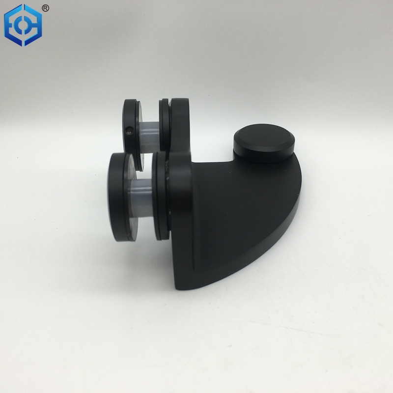 Black Stainless Steel Offset Pivot Hinge For Glass Door Bottom Left
