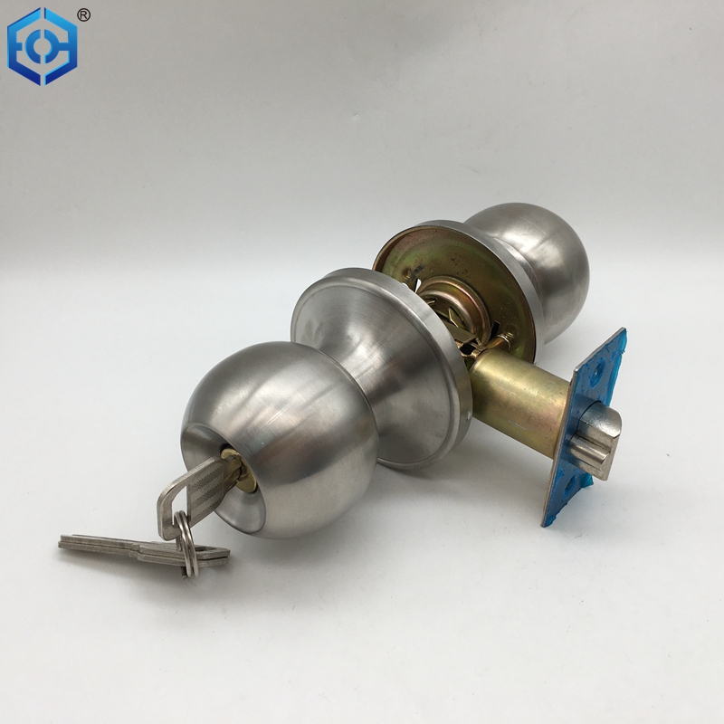 Satin Nickel Stainless Steel 201 Bathroom Door Knob Lock with Privacy