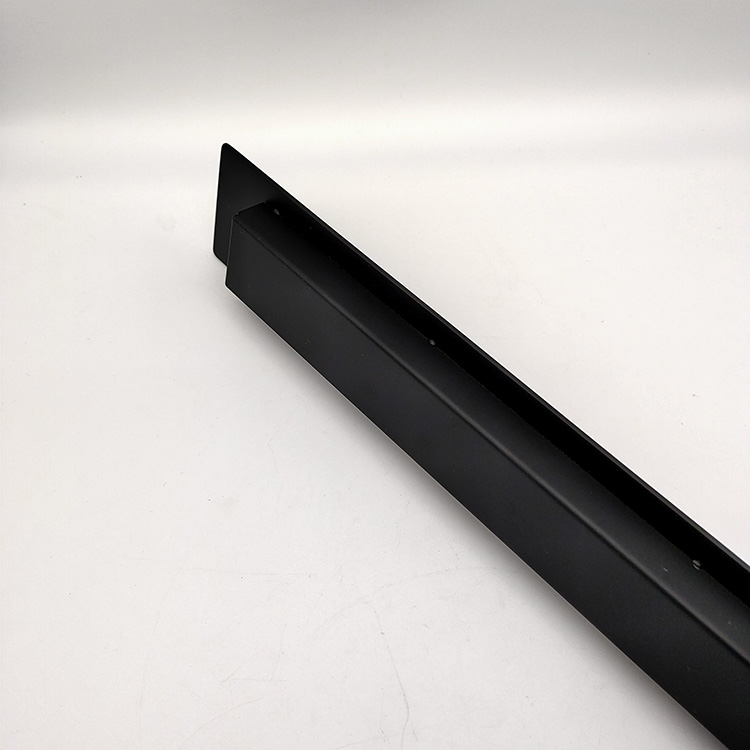 Black Long Stainless Steel Drawer Hardware Kitchen Cupboard Sliding Cabinet Pull Concealed Door Handle