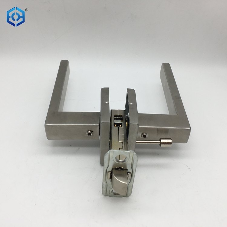 Privacy Lever Door Handle Low Profile Square Shaped Door Lever with Push Button Lock for Interior And Exterior Doors