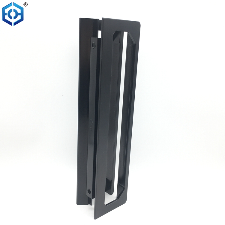 Black Aluminum Sliding Door Handle without Lock for Slim Frame Glass Door 