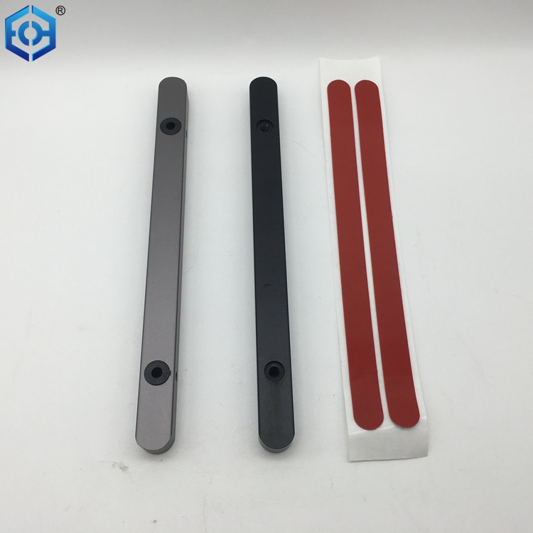 Black Aluminum Sliding Door Handle without Lock for Slim Frame Glass