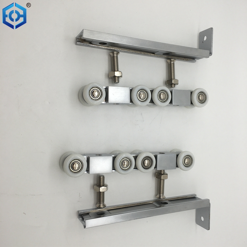 Heavy Duty Door Rollers for Sliding Doors Pulley Wheels Assembly Aluminum Rail for Bathroom Barn