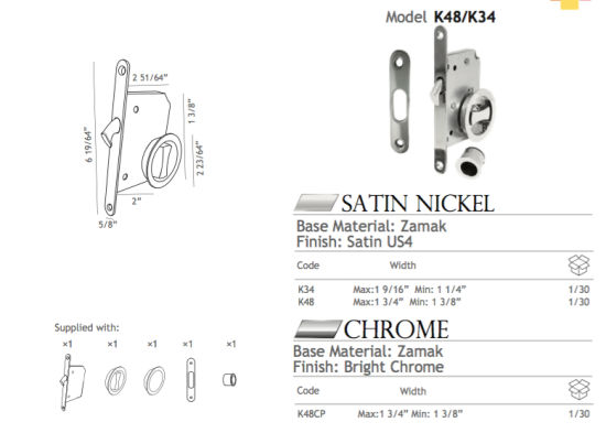Stainless Steel (YD-003) Sliding Glass Door Lock