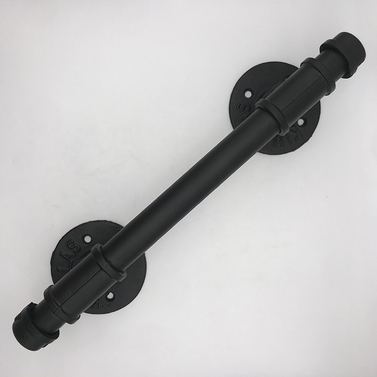 Pipe Barn Door Handle Black Rustic Industrial Grab Bar ...