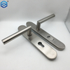 Stainless Steel Door Handle on Back Plate with Cylinder Hole