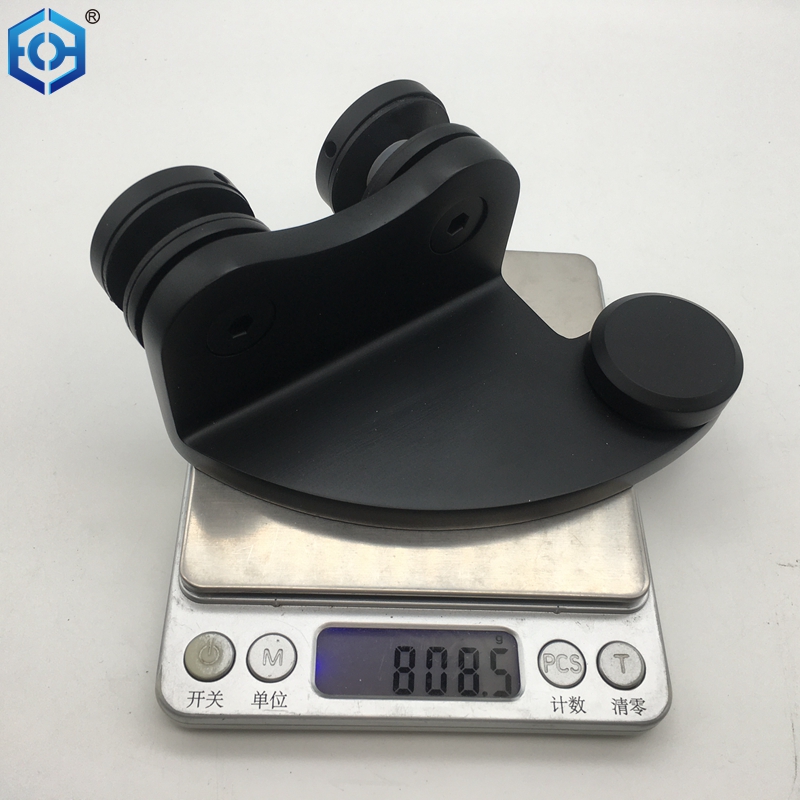 Black Stainless Steel Offset Pivot Hinge For Glass Door Bottom Left