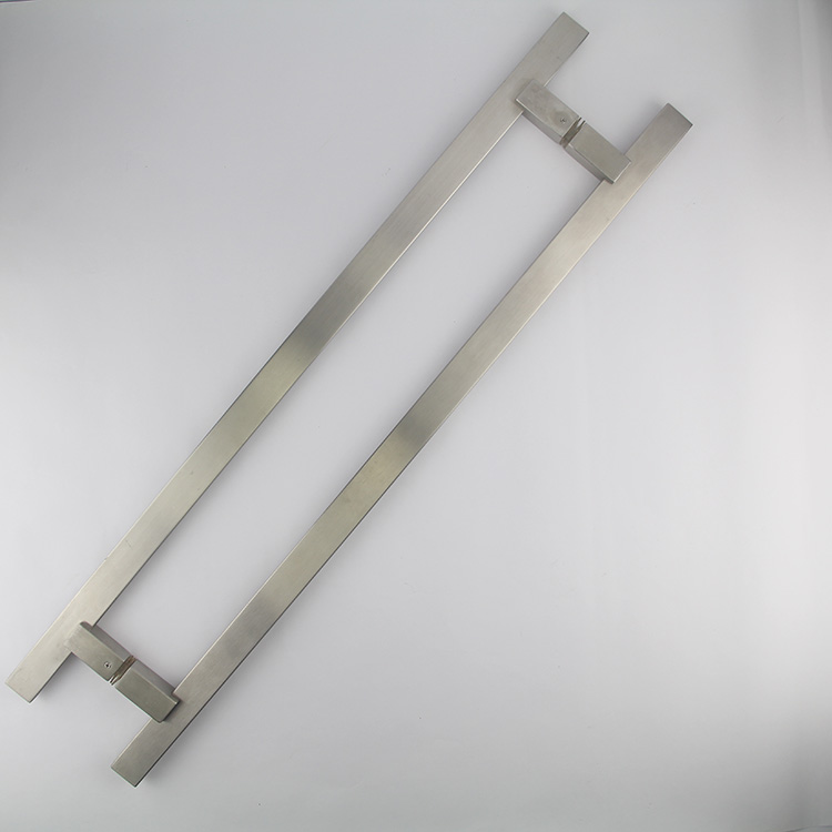 SSS Stainless Steel Square Tube Front Pocket Door Hardware Push And