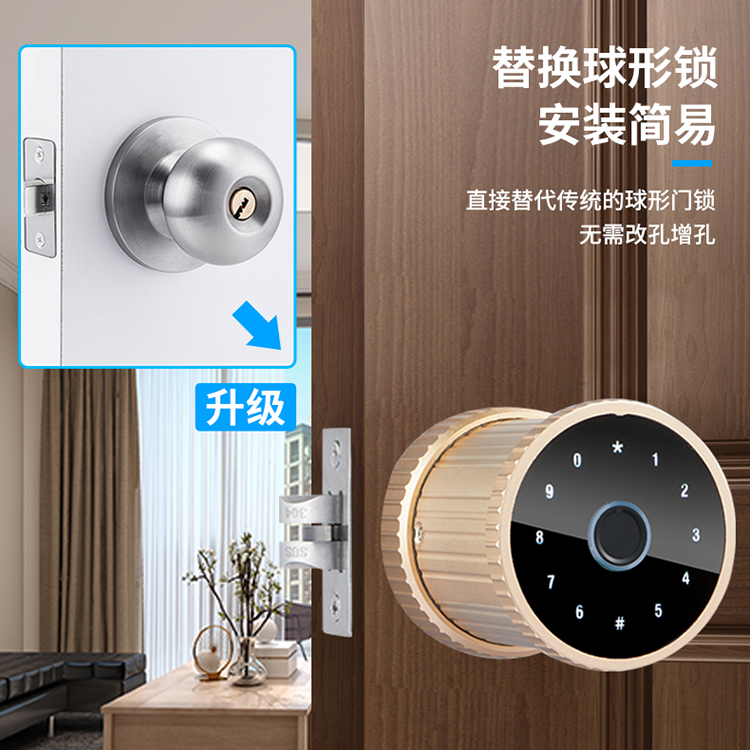 Smart Door Lock Keyless Fingerprint And Touchscreen Secure Bluetooth Easy Install Digital Door Knob Lock Great for Airbnb Homes Apartments Hotels And Offices