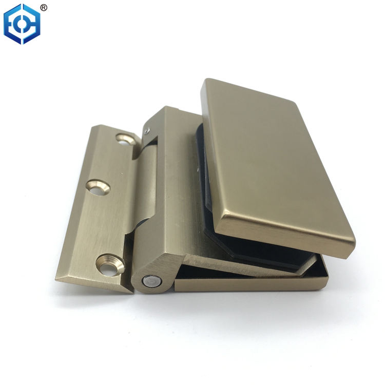Golden Aluminum Wall Mounted Glass Shower Door Hinges 