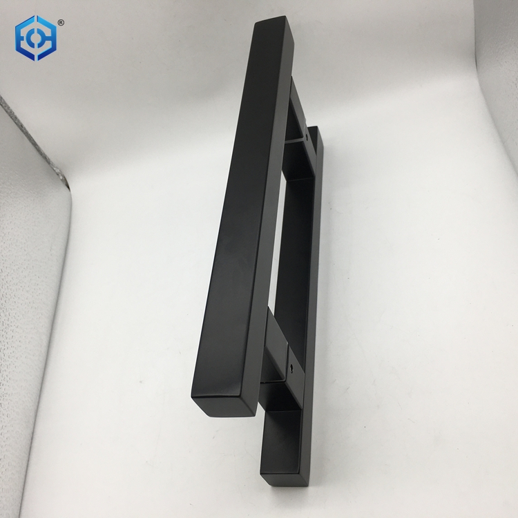 Black Hollow Stainless Steel H Style Square Tube Glass Door Pull
