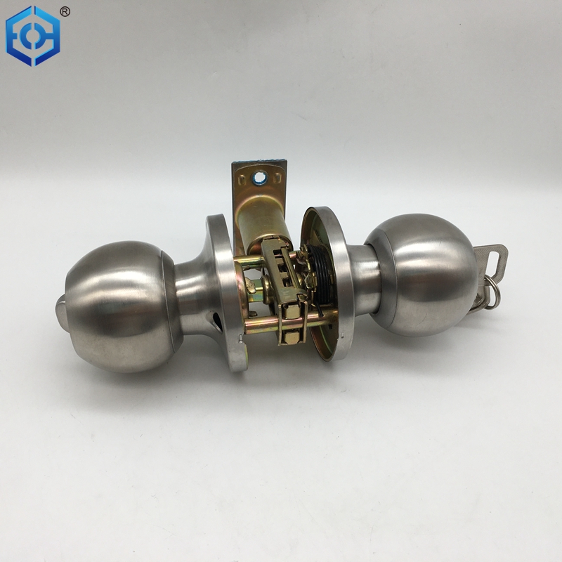 Satin Nickel Stainless Steel 201 Bathroom Door Knob Lock with Privacy