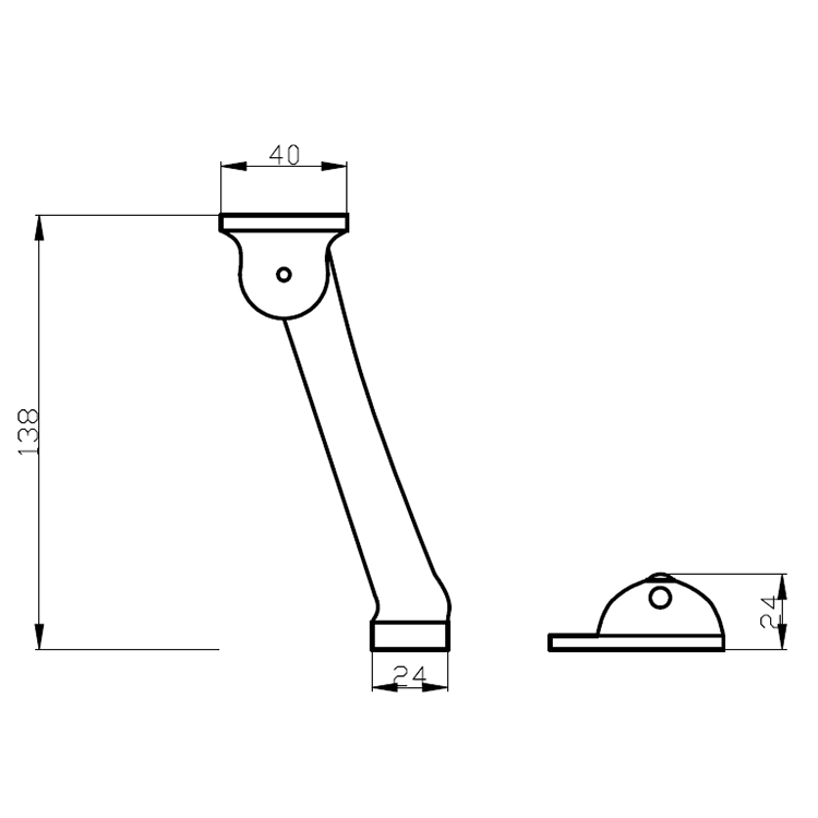 Gray Stainless Steel Foot Operated Outdoor Closet Door Stopper