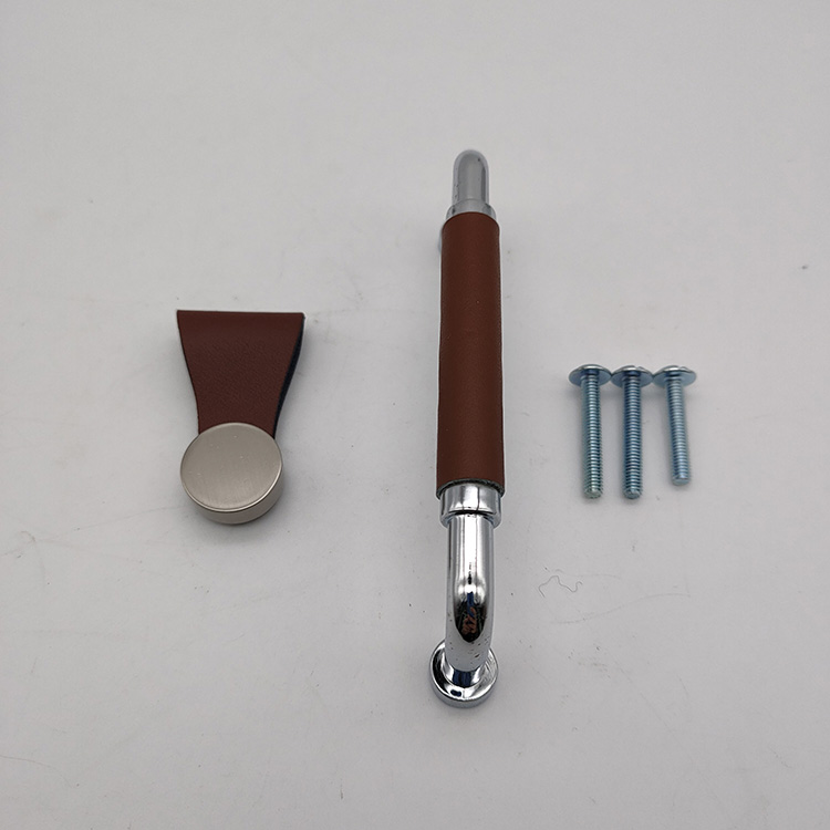 Kitchen Equipment Zinc Alloy And Leather Furniture Handles Handle Washroom Handle