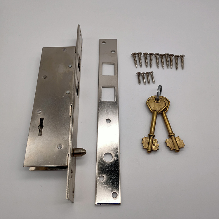 Argentina style steel privacy mortise door lock with two key for aluminum frame door 