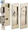 Accurate Pocket Door Privacy Lock Set with Rectangular Flush Pulls