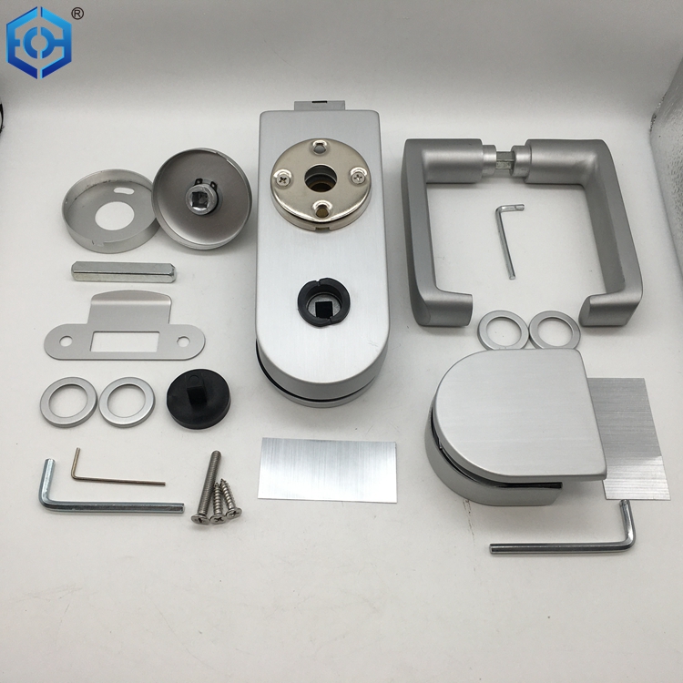Aluminum Glass Door Handle Lock with Indicator for Bathroom Or Toilet