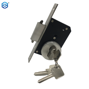 Double Hooks Wooden Sliding Concealed Pocket Door Hardware Slider Door Lock with Lock Cylinder