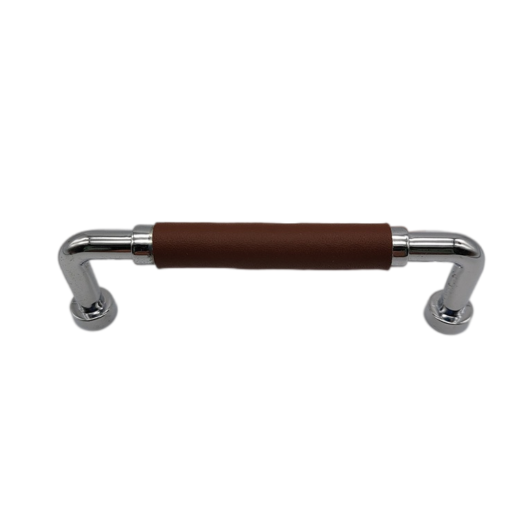 Kitchen Equipment Zinc Alloy And Leather Furniture Handles