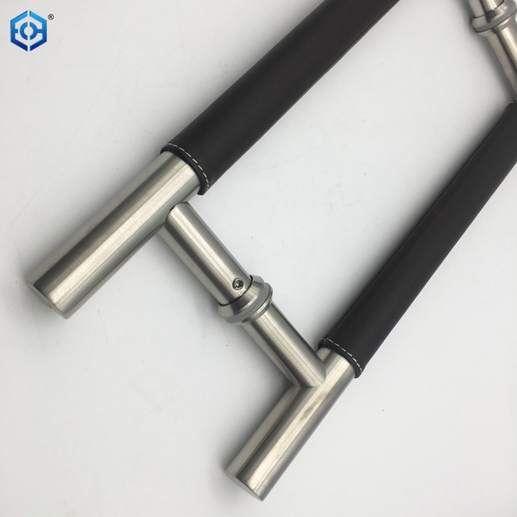 Stainless Steel H Type Shower Room Classic Glass Door Handle with Leather Buy flush mount