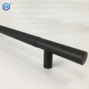 Black Stainless Steel Leather Door Pull Handles for Glass Entry Door