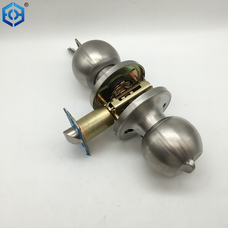 Satin Nickel Stainless Steel 201 Bathroom Door Knob Lock with Privacy Lock
