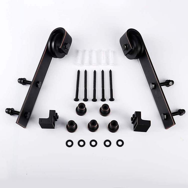 ORB Powder Coated Iron Antique Style Wooden Sliding Barn Door Hardware 