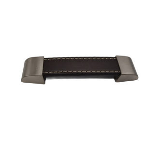 OEM 2020 Newest Zinc Alloy And Leather Brown Knurled Furniture Handles for Cupboard Kitchen Door