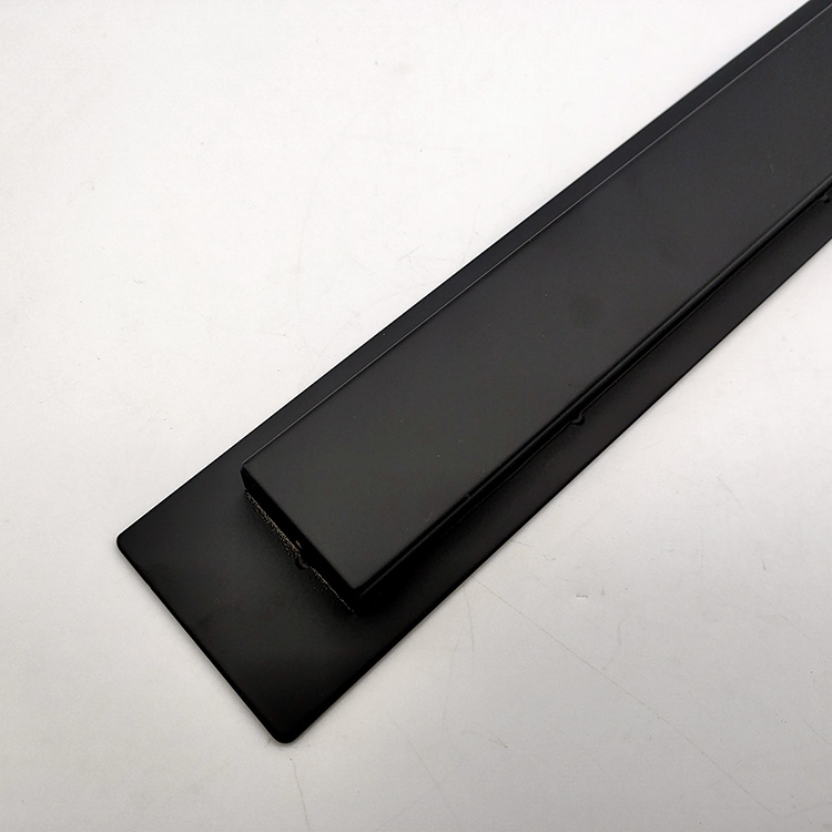 Black Long Stainless Steel Drawer Hardware Kitchen Cupboard Sliding Cabinet Pull Concealed Door Handle