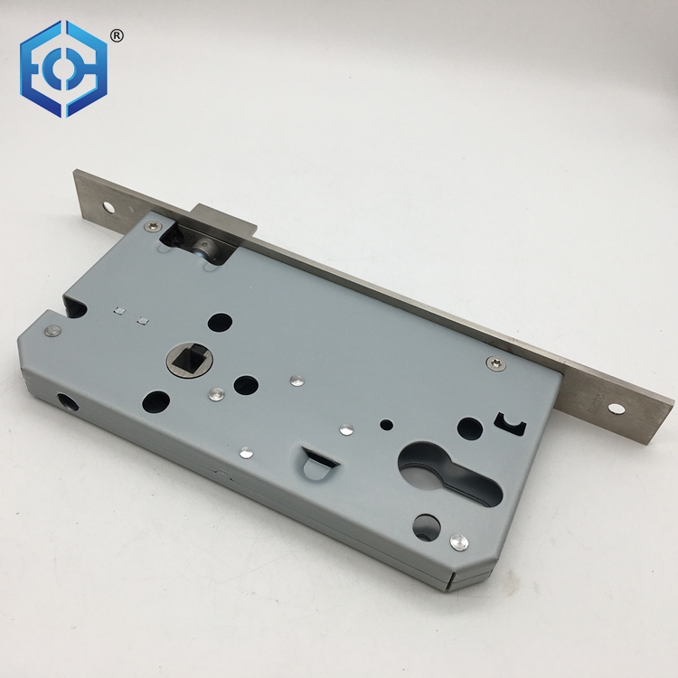 High Security Square Head Standard European Lock Body 55 / 72 Mm Mortise Door Lock Body