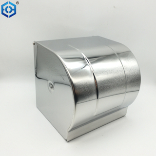 Stainless Steel Paper Holder Toilet Paper Box Thickened Roll Paper Box Water Resistant - Silver