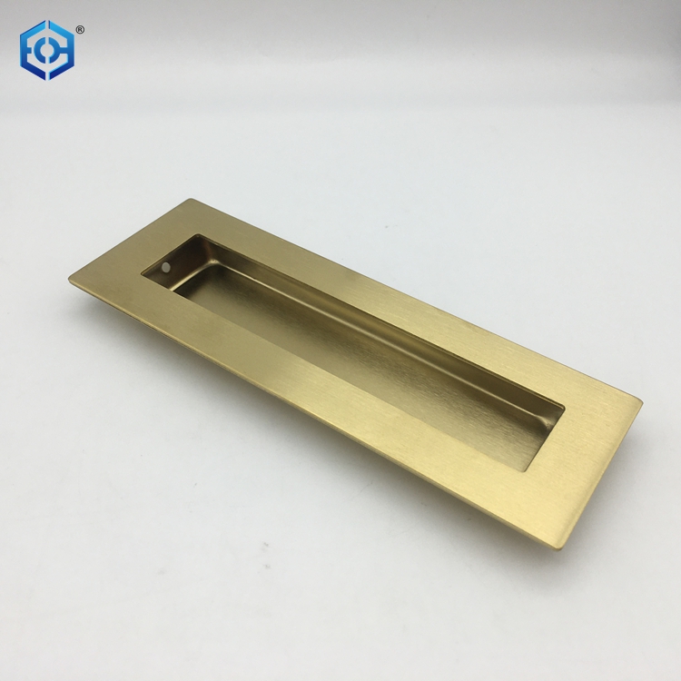 Golden Stainless Steel Rectangle Concealed Flush Pull Handle For Sliding Door