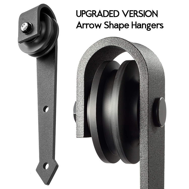 Upgraded Version Arrow Shape Hangers Carbon Steel Single Sliding Door