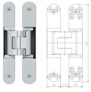 Hot sale zinc alloy heavy duty cross concealed door hinge for wood door